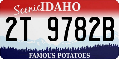 ID license plate 2T9782B