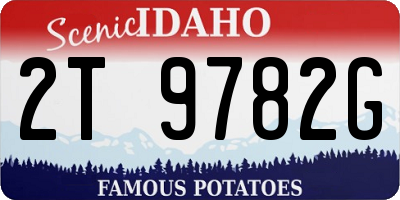 ID license plate 2T9782G