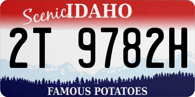 ID license plate 2T9782H