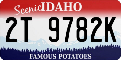 ID license plate 2T9782K