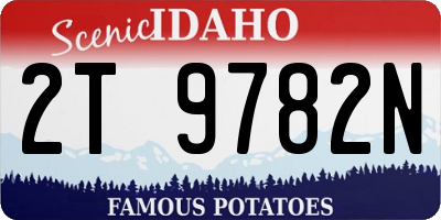 ID license plate 2T9782N