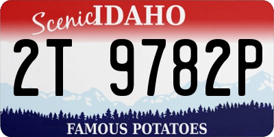 ID license plate 2T9782P