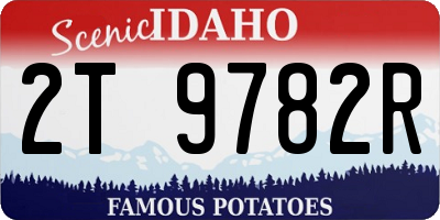 ID license plate 2T9782R