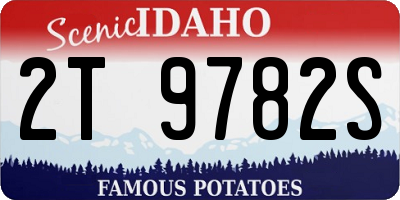 ID license plate 2T9782S