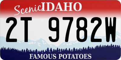 ID license plate 2T9782W