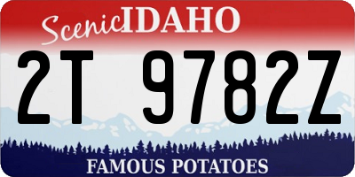 ID license plate 2T9782Z