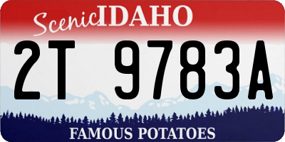 ID license plate 2T9783A