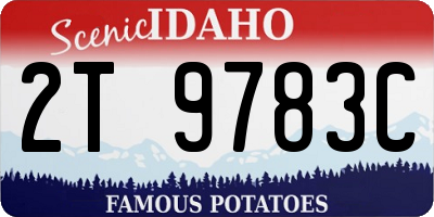 ID license plate 2T9783C