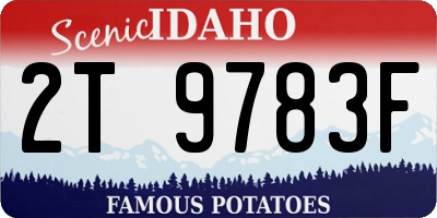 ID license plate 2T9783F