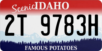 ID license plate 2T9783H