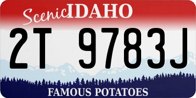 ID license plate 2T9783J