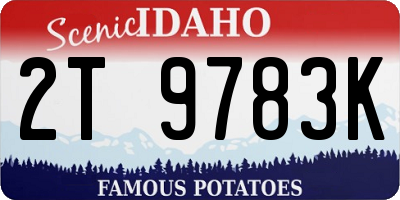 ID license plate 2T9783K