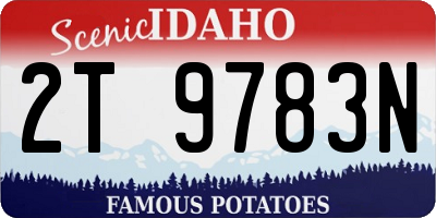 ID license plate 2T9783N