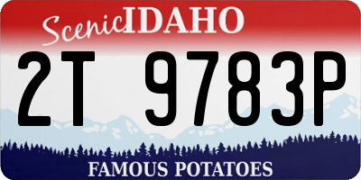 ID license plate 2T9783P