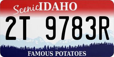 ID license plate 2T9783R