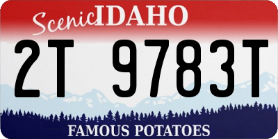 ID license plate 2T9783T