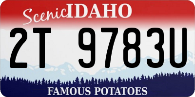 ID license plate 2T9783U