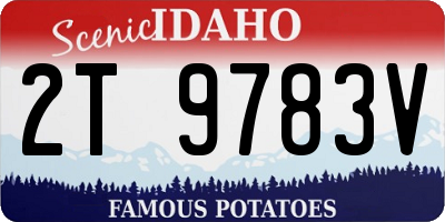 ID license plate 2T9783V