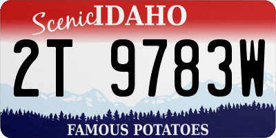 ID license plate 2T9783W