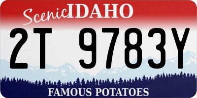 ID license plate 2T9783Y