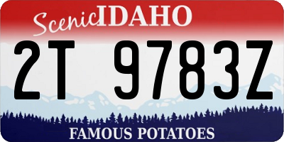 ID license plate 2T9783Z