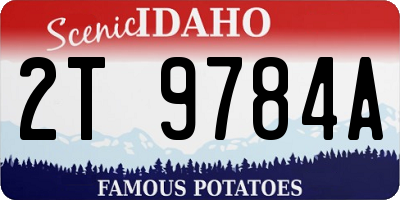 ID license plate 2T9784A