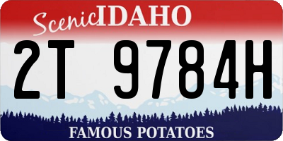 ID license plate 2T9784H