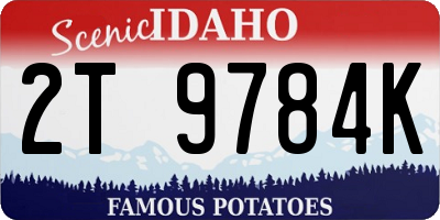 ID license plate 2T9784K