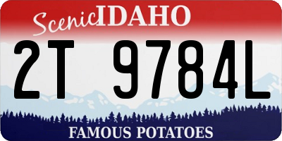 ID license plate 2T9784L