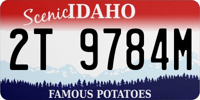 ID license plate 2T9784M