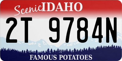 ID license plate 2T9784N