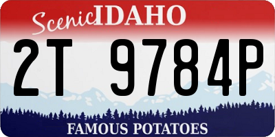 ID license plate 2T9784P