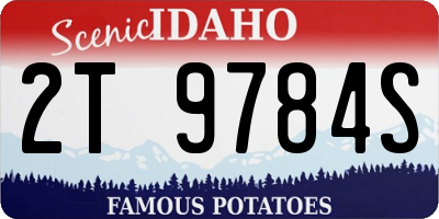 ID license plate 2T9784S