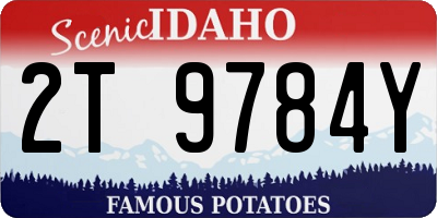 ID license plate 2T9784Y