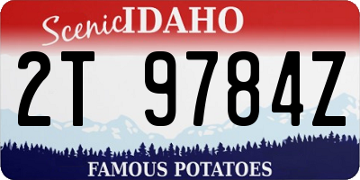 ID license plate 2T9784Z