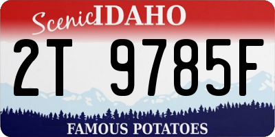 ID license plate 2T9785F