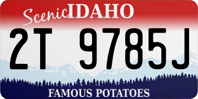 ID license plate 2T9785J