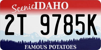 ID license plate 2T9785K