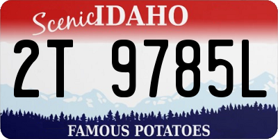 ID license plate 2T9785L