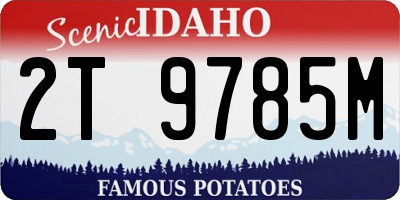 ID license plate 2T9785M