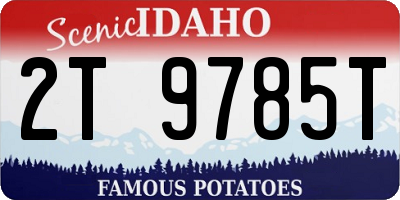 ID license plate 2T9785T