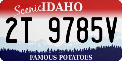 ID license plate 2T9785V