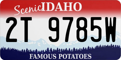 ID license plate 2T9785W