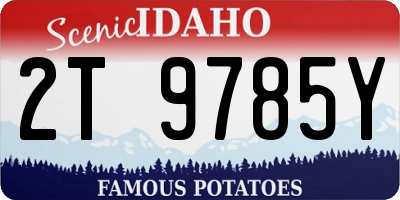 ID license plate 2T9785Y