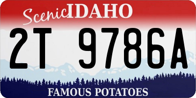 ID license plate 2T9786A