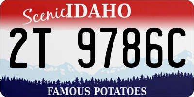 ID license plate 2T9786C