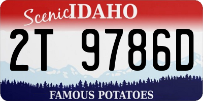 ID license plate 2T9786D