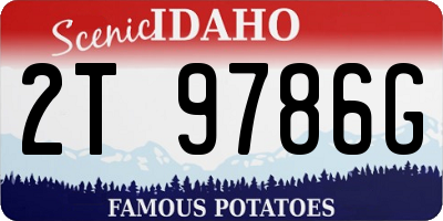 ID license plate 2T9786G