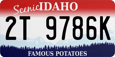 ID license plate 2T9786K