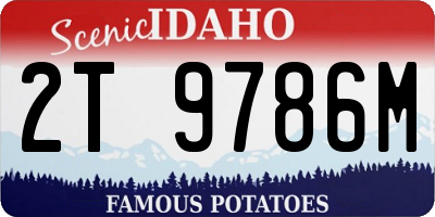 ID license plate 2T9786M